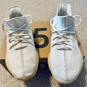 Adidas YEEZY Boost 350 White Knit Sneakers with original box.